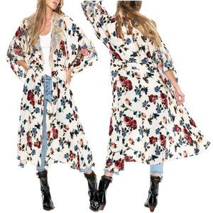 Aratta Spectacular Kimono Dress NWT • Reg $249 • Floral Sequin Embroidery